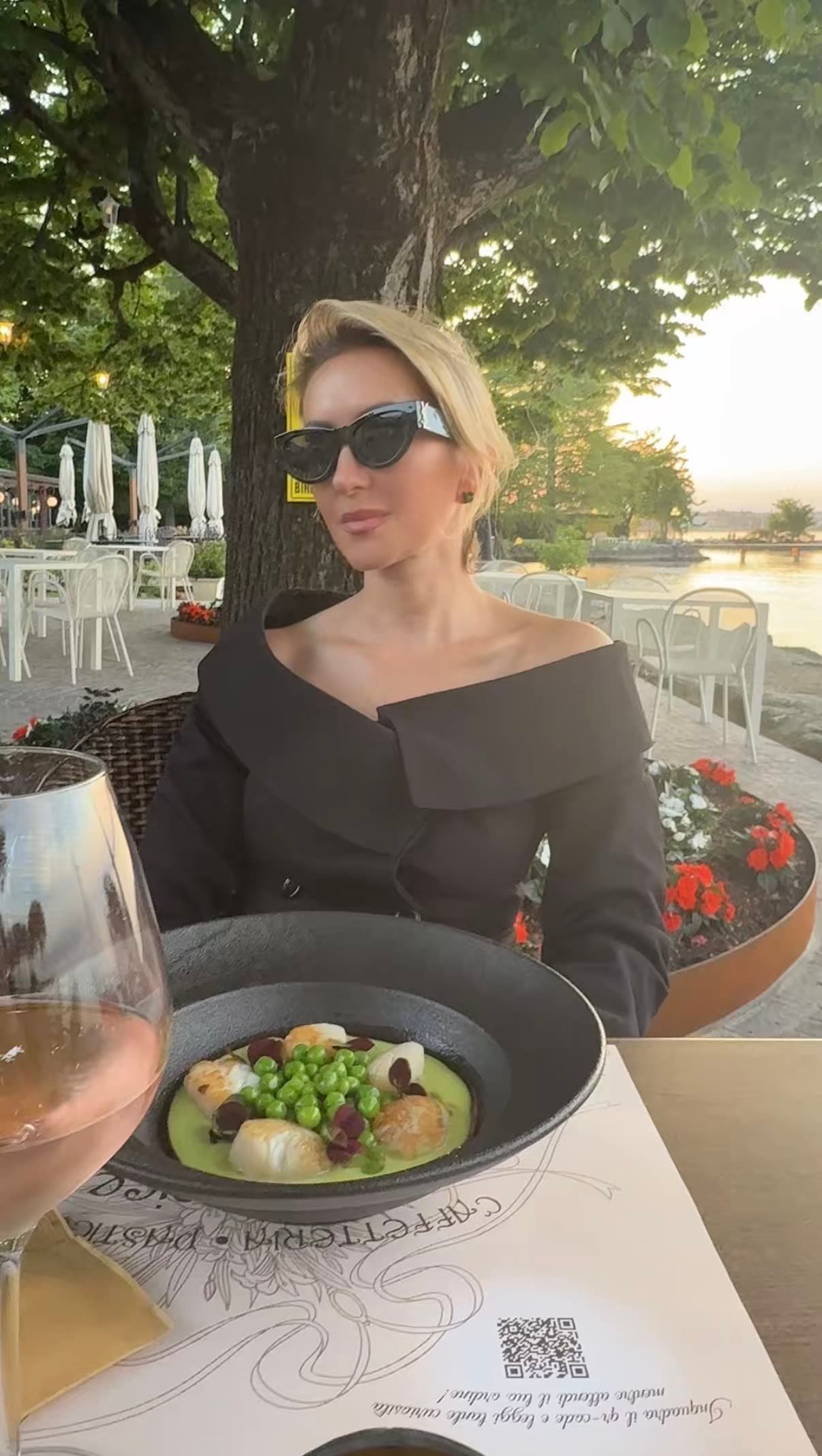 Golden hour dinner on Lake Garda